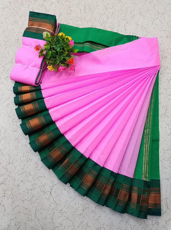 Traditional Linen Festival Saree - Detail View