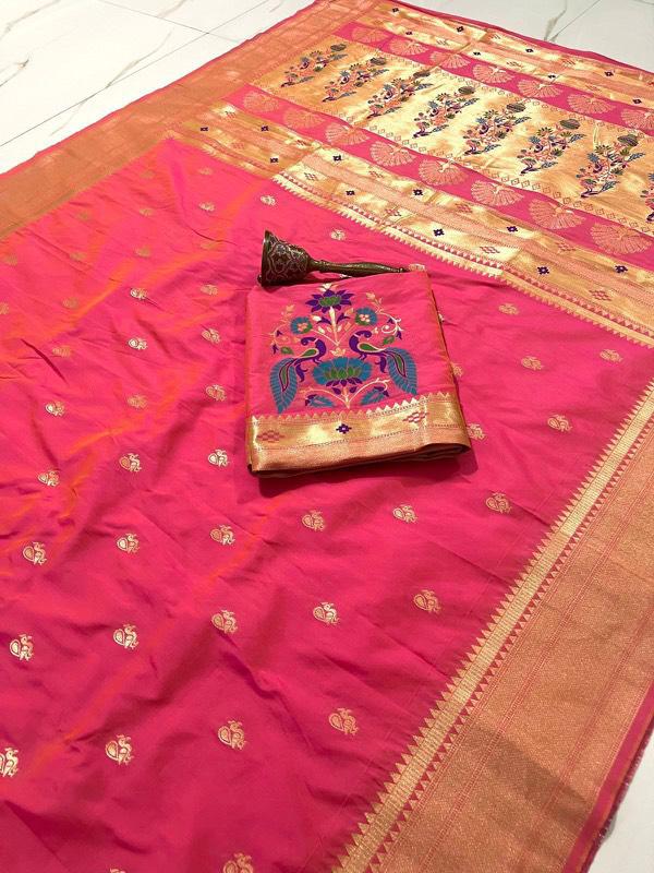Traditional Linen Festival Saree - Front View