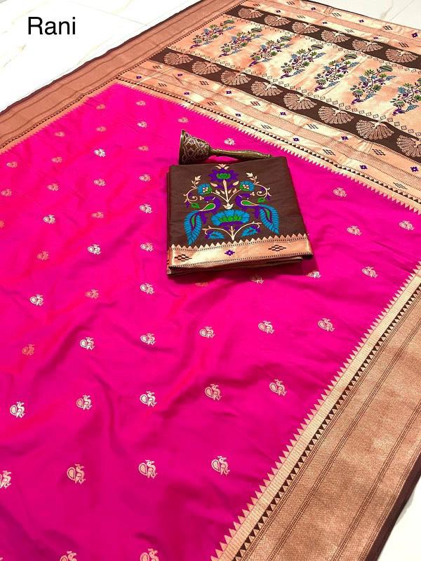 Traditional Linen Festival Saree - Front View