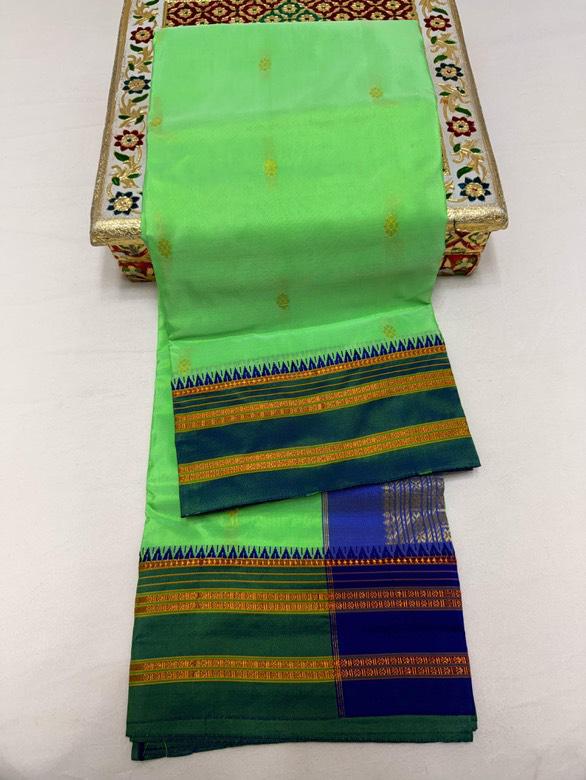Traditional Linen Festival Saree - Detail View