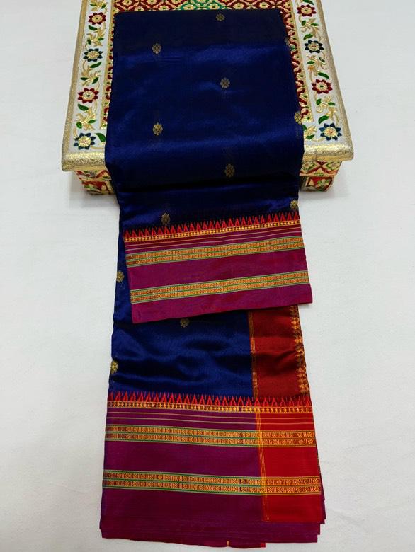 Traditional Linen Festival Saree - Detail View