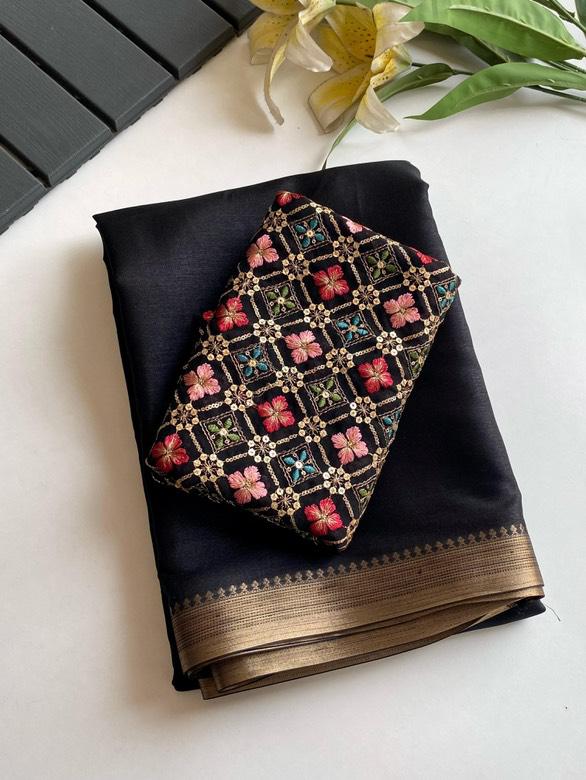 Cotton Tussar Saree - Front View