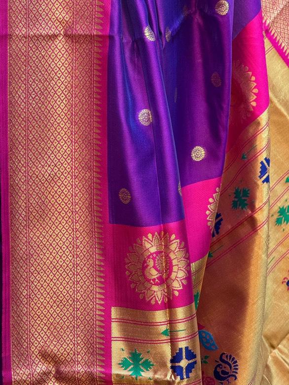 Traditional Linen Festival Saree - Front View